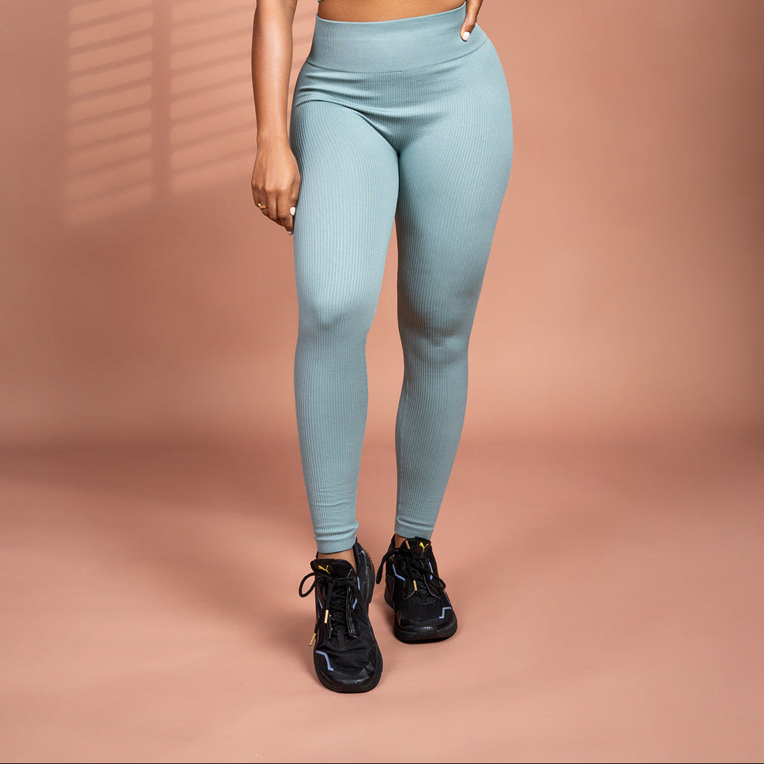 RibVibe Tights (Turquoise Blue)